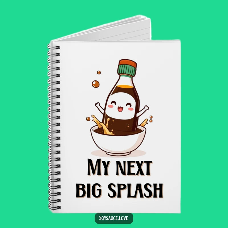 Funny Kawaii Soy Sauce Splash Notebook: Jot Down Ideas with Playful Charm!