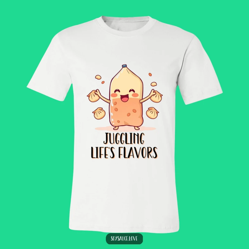 Funny Dumpling Juggling Sachet T-Shirt: Hilarious Foodie Fashion!