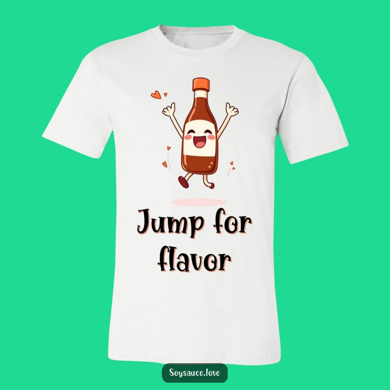 Funny Soy Sauce Jump T-Shirt: Joyful Condiment Celebration Tee for Food Lovers
