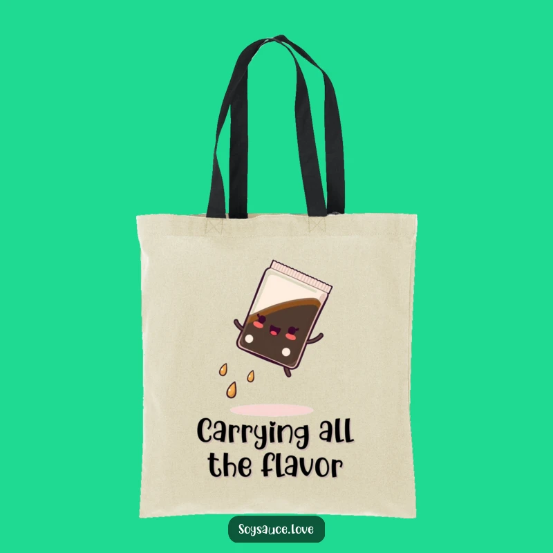 Funny Kawaii Soy Sauce Cartwheel Tote Bag, Carry Your Humor in Style
