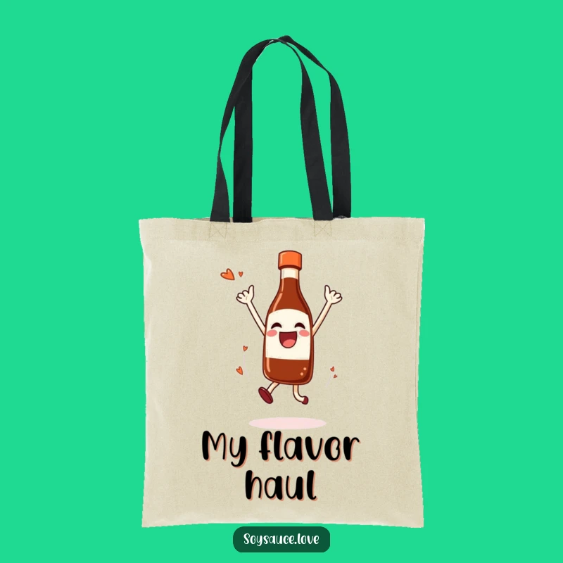 Funny Soy Sauce Jump Tote Bag: Joyful Condiment Accessory for Everyday Errands